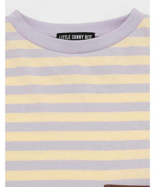 『little sunny bite』crazy stripe fake layered long tee