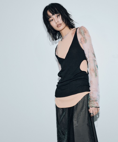 THINGS THAT MATTER（シングス ザット マター）の「PINEAL GLAND PRINT TULLE TOPS / ピニアルグランドプリントチュールトップス（Tシャツ/カットソー・レディース・マルチ・FREE）」の7枚目の写真