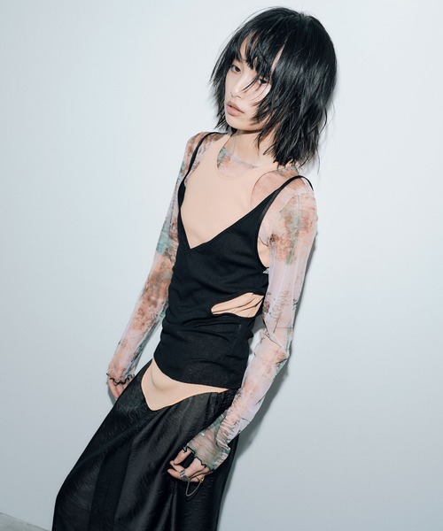 THINGS THAT MATTER（シングス ザット マター）の「PINEAL GLAND PRINT TULLE TOPS / ピニアルグランドプリントチュールトップス（Tシャツ/カットソー・レディース・マルチ・FREE）」の6枚目の写真