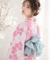 Salong hameu（サロン ハミュー）の「ひとりで簡単に着付けできる 二部式セパレート浴衣＋しわ兵児帯 2点セット レディース（浴衣）」