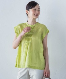 シアーリネンピンタックブラウス