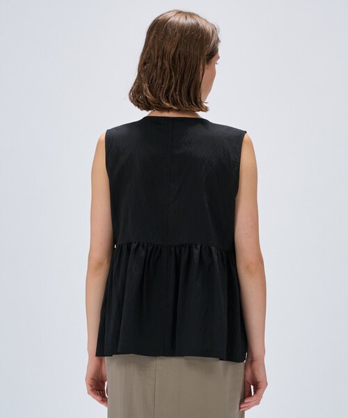 cloenc（クロエンス）の「【セットアップ／手洗い可】ストライプペプラムZIPジレ（シャツ/ブラウス・レディース・ブラック系2/ベージュ系その他6/アイボリー系2・02）」の21枚目の写真