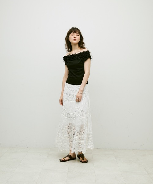 Lutim by u(ルチバイユー)の「Frill detail sleeveless / フリルディテールノースリーブ(その他トップス・レディース・ホワイト/ブラック・FREE)」の8枚目の写真