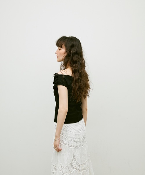 【美品】FOXEY ノースリーブフリルニット セール】Frill detail sleeveless / フリルディテール
