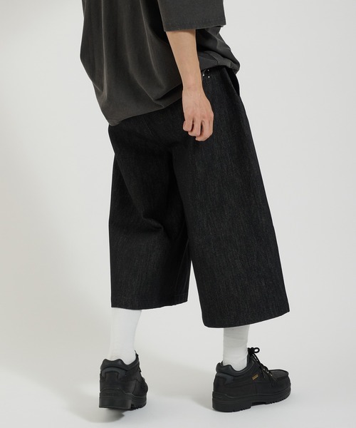 Perushu(ペルーシュ)の「スタッズデザイン ワイドハーフパンツ(デニムパンツ・メンズ・グレー/ブラック/インディゴブルー・MEDIUM/LARGE)」の18枚目の写真