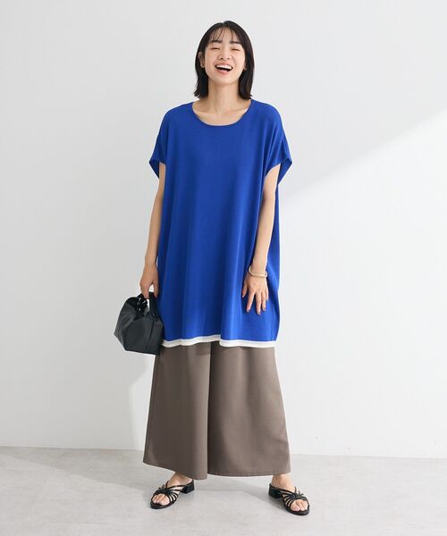 Green Parks(グリーンパークス)の「接触冷感ゆったりニットチュニック(チュニック・レディース・ブラック/ブルー/ライトグレー・FREE)」の5枚目の写真