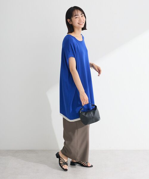 Green Parks(グリーンパークス)の「接触冷感ゆったりニットチュニック(チュニック・レディース・ブラック/ブルー/ライトグレー・FREE)」の6枚目の写真