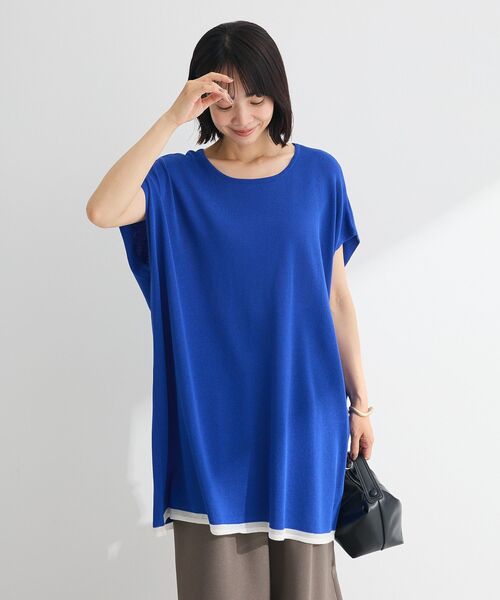 Green Parks(グリーンパークス)の「接触冷感ゆったりニットチュニック(チュニック・レディース・ブラック/ブルー/ライトグレー・FREE)」の8枚目の写真