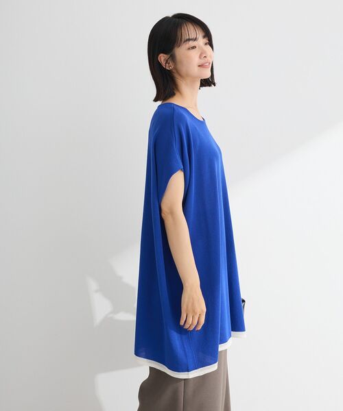 Green Parks(グリーンパークス)の「接触冷感ゆったりニットチュニック(チュニック・レディース・ブラック/ブルー/ライトグレー・FREE)」の9枚目の写真