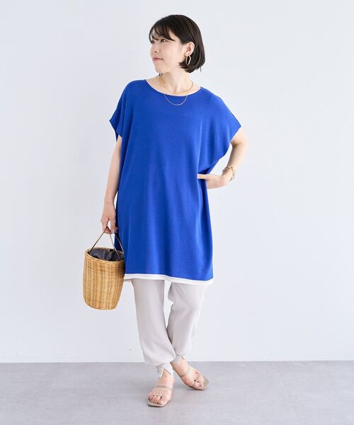 Green Parks(グリーンパークス)の「接触冷感ゆったりニットチュニック(チュニック・レディース・ブラック/ブルー/ライトグレー・FREE)」の11枚目の写真