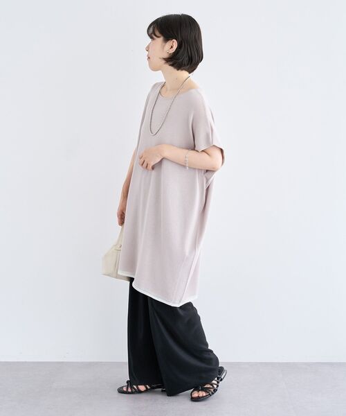 Green Parks(グリーンパークス)の「接触冷感ゆったりニットチュニック(チュニック・レディース・ブラック/ブルー/ライトグレー・FREE)」の15枚目の写真