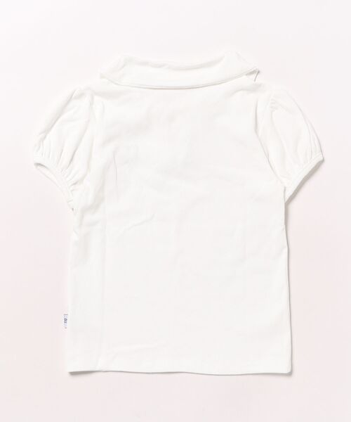 aimoha（アイモハ）の「【-aimoha-KIDS-】キッズ　リボン付きパフスリーブポロシャツ (SS)（ポロシャツ・キッズ・オフホワイト/グレー・110/100/90/140/130/120）」の5枚目の写真