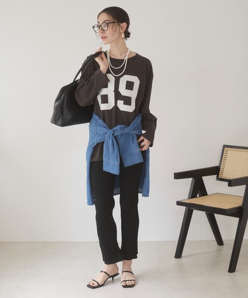 ANGIE(アンジー)の「襟が選べる デニム プルオーバー シャツ(バンドカラー/レギュラー)(シャツ/ブラウス・レディース・ネイビー系1/ブルー/ネイビー/ブルー系1・FREE)」の10枚目の写真