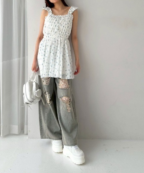 OLIVE des OLIVE（オリーブデオリーブ）の「チュニックワンピース（ワンピース・レディース・ブラック/サックスブルー/ホワイト/オフホワイト・FREE）」の18枚目の写真