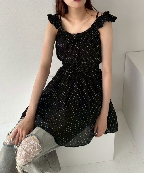 OLIVE des OLIVE（オリーブデオリーブ）の「チュニックワンピース（ワンピース・レディース・ブラック/サックスブルー/ホワイト/オフホワイト・FREE）」の20枚目の写真