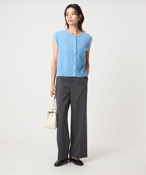 green label relaxing(グリーンレーベルリラクシング)の「フラッフフェザー 2WAY フレンチスリーブ ニット -ウォッシャブル-(ニット/セーター・レディース・オフホワイト/ライトブルー/ダークブラウン/ダークグレー・FREE)」の18枚目の写真