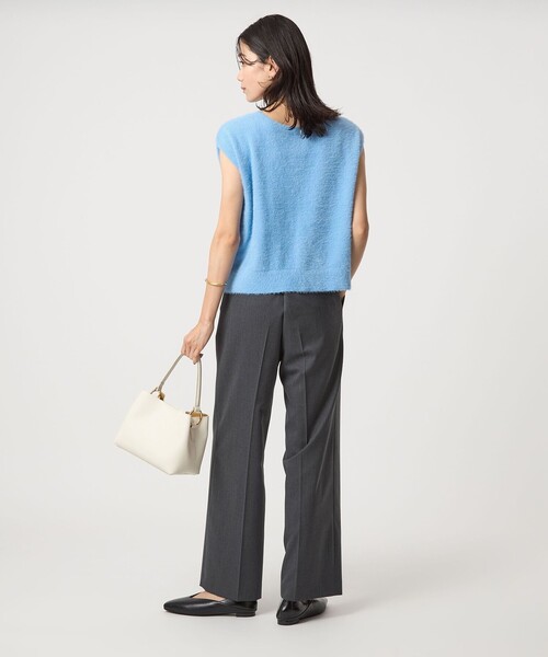 green label relaxing(グリーンレーベルリラクシング)の「フラッフフェザー 2WAY フレンチスリーブ ニット -ウォッシャブル-(ニット/セーター・レディース・オフホワイト/ライトブルー/ダークブラウン/ダークグレー・FREE)」の19枚目の写真