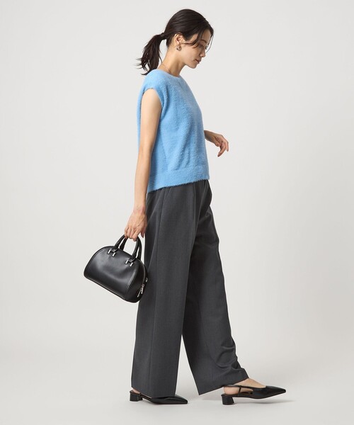 green label relaxing(グリーンレーベルリラクシング)の「フラッフフェザー 2WAY フレンチスリーブ ニット -ウォッシャブル-(ニット/セーター・レディース・オフホワイト/ライトブルー/ダークブラウン/ダークグレー・FREE)」の22枚目の写真