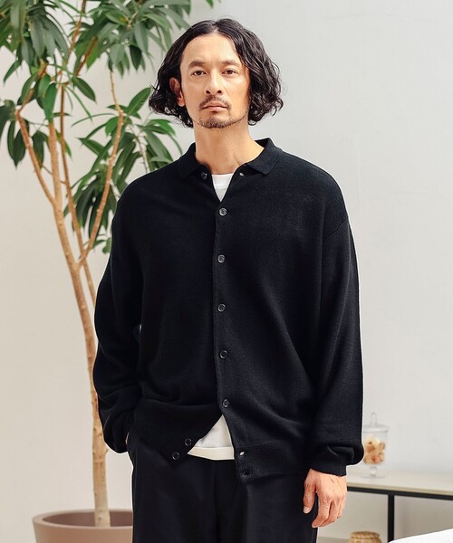 TOWNCRAFT カーディガン ブラック 別注】TOWN CRAFT / ポロ カーディガン（カーディガン/ボレロ