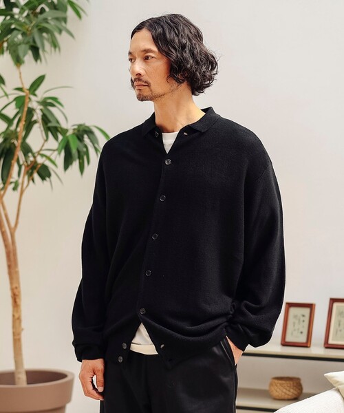 TOWNCRAFT カーディガン ブラック 別注】TOWN CRAFT / ポロ カーディガン（カーディガン/ボレロ