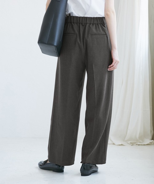 ROPE' PICNIC(ロペピクニック)の「レディハンサムシリーズ ウールライクウエストタックセミワイドパンツ/セットアップ対応(スラックス・レディース・ネイビー/ライトグレー/ベージュ系その他2/グレー/ブラック系その他・S/M/L)」の18枚目の写真
