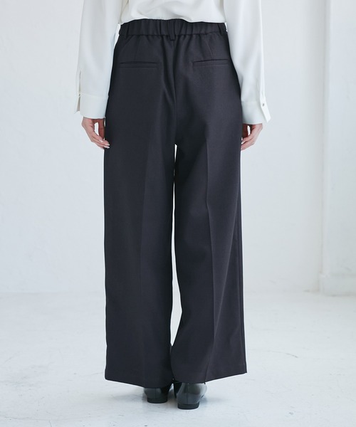 ROPE' PICNIC(ロペピクニック)の「レディハンサムシリーズ ウールライクウエストタックセミワイドパンツ/セットアップ対応(スラックス・レディース・ネイビー/ライトグレー/ベージュ系その他2/グレー/ブラック系その他・S/M/L)」の10枚目の写真