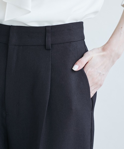 ROPE' PICNIC(ロペピクニック)の「レディハンサムシリーズ ウールライクウエストタックセミワイドパンツ/セットアップ対応(スラックス・レディース・ネイビー/ライトグレー/ベージュ系その他2/グレー/ブラック系その他・S/M/L)」の8枚目の写真
