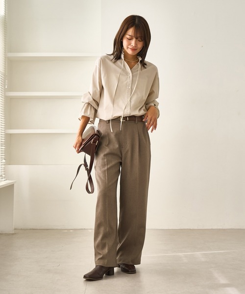 レディハンサムシリーズ ウールライクウエストタックセミワイド