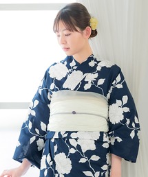 kimonomachi | レディース　浴衣 レディース 女性浴衣 2点セット(綿浴衣+しわ兵児帯) Fサイズ スイートリリー(浴衣)