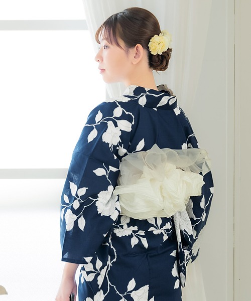 もこ　新品未使用　浴衣　レディース KIMONOMACHI （Prices down2）浴衣 レディース 単品 「紫色 格子