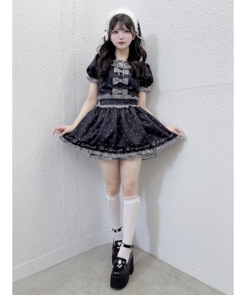 Ank Rouge（アンクルージュ）の「ハートドット×千鳥SETUP（ワンピース・レディース・ブラック/A/ピンク・M）」の20枚目の写真