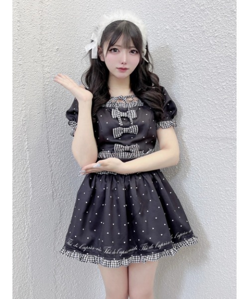 Ank Rouge（アンクルージュ）の「ハートドット×千鳥SETUP（ワンピース・レディース・ブラック/A/ピンク・M）」の21枚目の写真
