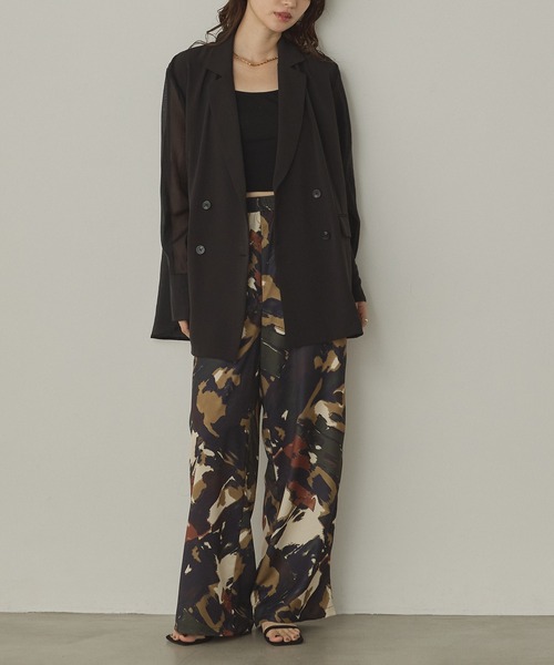 hunch（ハンチ）の「ポリツイル シアーテーラードジャケット（テーラードジャケット・レディース・ダークブラウン/ブラック/カーキ・FREE）」の12枚目の写真