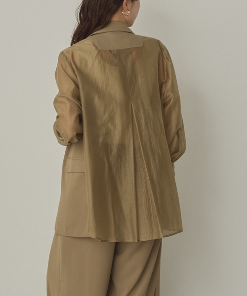 hunch（ハンチ）の「ポリツイル シアーテーラードジャケット（テーラードジャケット・レディース・ダークブラウン/ブラック/カーキ・FREE）」の20枚目の写真