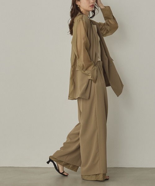 hunch（ハンチ）の「ポリツイル シアーテーラードジャケット（テーラードジャケット・レディース・ダークブラウン/ブラック/カーキ・FREE）」の22枚目の写真