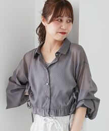 インナー付きドロストシアーブラウス