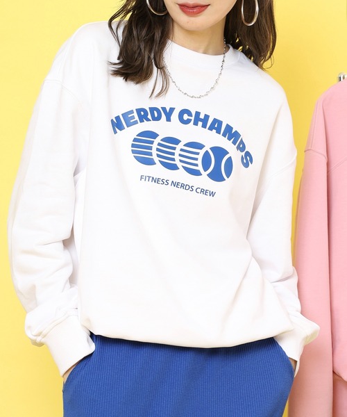 NERDY(ノルディ)の「チャンプスウェットシャツ(スウェット・メンズ・イエロー/ホワイト系その他/ホワイト/ブラック・L/S/M)」の6枚目の写真