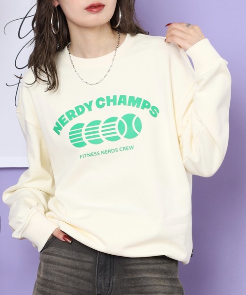 NERDY(ノルディ)の「チャンプスウェットシャツ(スウェット・メンズ・イエロー/ホワイト系その他/ホワイト/ブラック・L/S/M)」の21枚目の写真