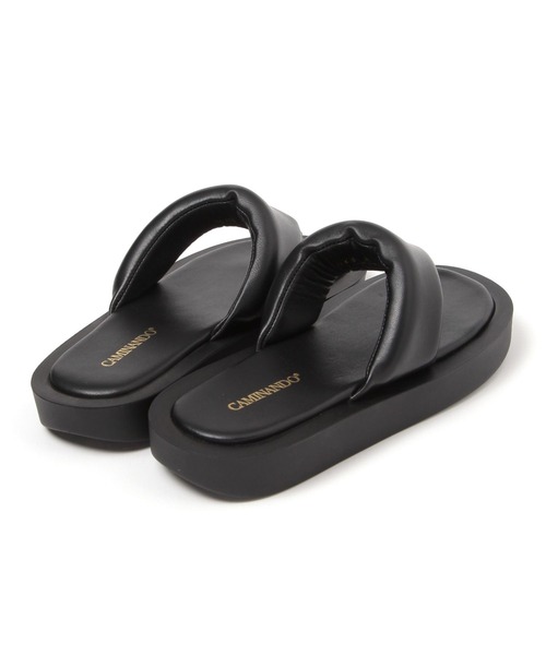 Curensology（カレンソロジー）の「Curensology(カレンソロジー)/【CAMINANDO】パディングサンダル（サンダル・レディース・ブラック/オフホワイト・37/36/38）」の5枚目の写真