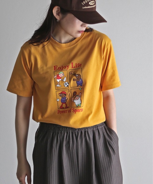 COURO(コウロ)の「デザイングラフィックモチーフTシャツ(Tシャツ/カットソー・レディース・ライトグレー系/レッド系1/ホワイト系1/レッド系/ホワイト系/イエロー系2/ライトグレー系1/ネイビー系/グレー系/レッド系2/グレー系2/ホワイト系2/ピンク系1/イエロー系1/イエロー系/ライトグレー系2/ネイビー系1/グレー系1/ピンク系/ピンク系2/ネイビー系2・FREE)」の14枚目の写真