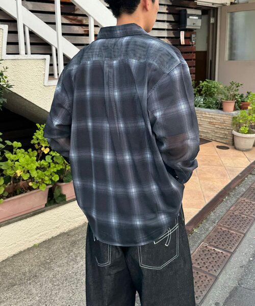 CIAOPANIC（チャオパニック）の「メッシュアソート柄ロングスリーブシャツ（シャツ/ブラウス・レディース・ブラウン/ブラック/チャコールグレー・MEDIUM/LARGE）」の6枚目の写真