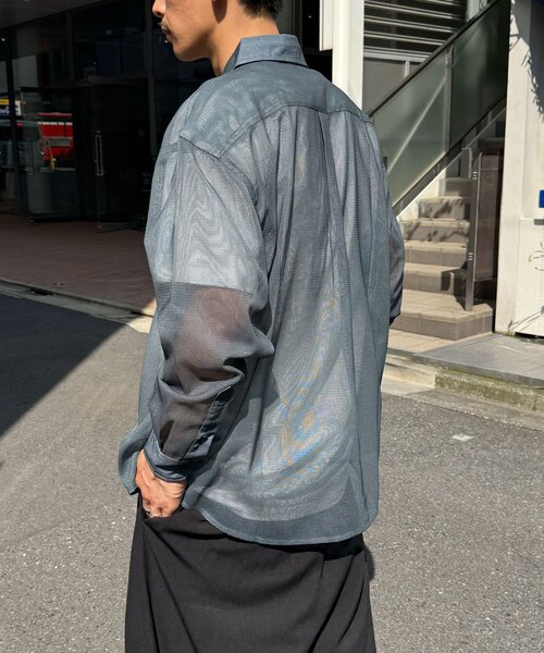 CIAOPANIC（チャオパニック）の「メッシュアソート柄ロングスリーブシャツ（シャツ/ブラウス・レディース・ブラウン/ブラック/チャコールグレー・MEDIUM/LARGE）」の11枚目の写真