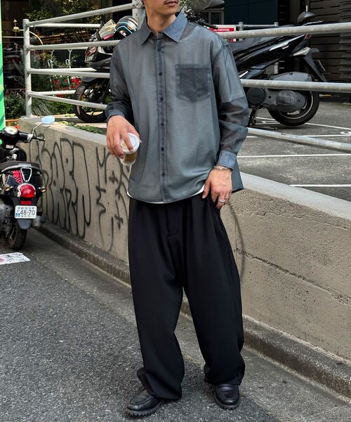 CIAOPANIC（チャオパニック）の「メッシュアソート柄ロングスリーブシャツ（シャツ/ブラウス・レディース・ブラウン/ブラック/チャコールグレー・MEDIUM/LARGE）」の13枚目の写真