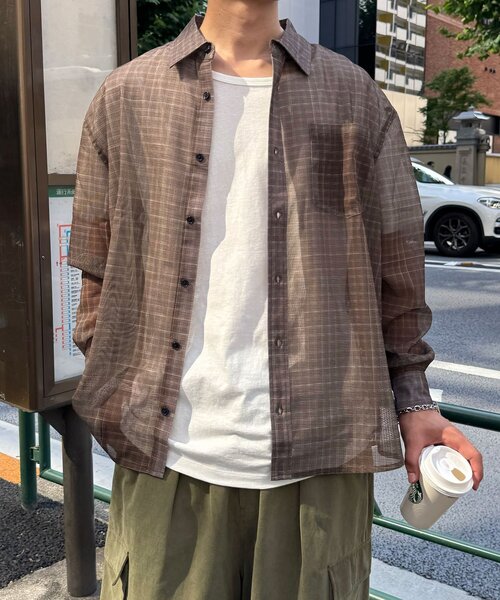 CIAOPANIC（チャオパニック）の「メッシュアソート柄ロングスリーブシャツ（シャツ/ブラウス・レディース・ブラウン/ブラック/チャコールグレー・MEDIUM/LARGE）」の20枚目の写真