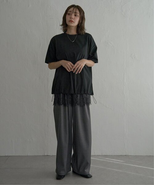 notch.（ノッチ）の「【 notch. by yui 】ドローコードTシャツ（Tシャツ/カットソー・レディース・オフホワイト/ライトグレー/ブラック・M）」の21枚目の写真