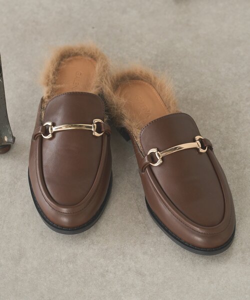 LOUNGEDRESS(ラウンジドレス)の「【GALENA/ガレナ】ファーローファー(ローファー・レディース・ブラック/ブラウン・38/36/37)」の1枚目の写真