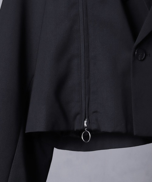 welise（ウェライズ）の「【welise×犬飼京 -ephemeral-】 TANRAN グレイスフルヘビーTR  ジップギミックショートテーラードジャケット（テーラードジャケット・メンズ・ブラック・L/M/S）」の12枚目の写真