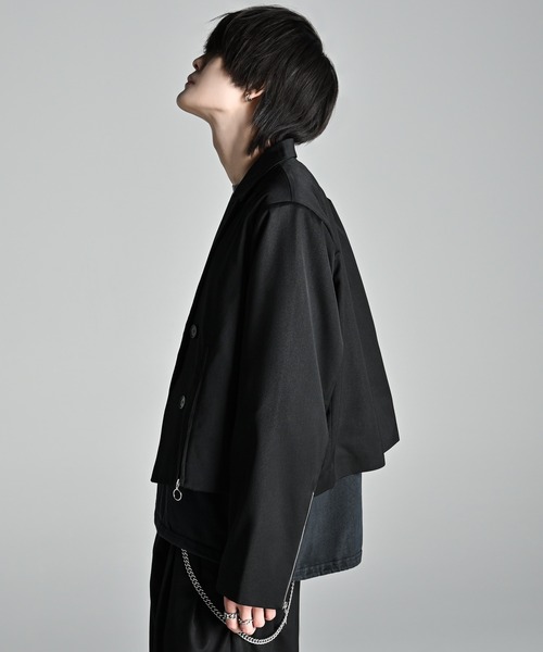 welise（ウェライズ）の「【welise×犬飼京 -ephemeral-】 TANRAN グレイスフルヘビーTR  ジップギミックショートテーラードジャケット（テーラードジャケット・メンズ・ブラック・L/M/S）」の6枚目の写真