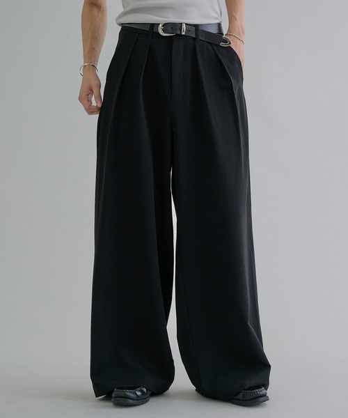 epnok（エプノック）の「2タックワイドバギースラックス（スラックス・メンズ・グレー/ブラック/ブラック系・SMALL/MEDIUM/LARGE）」の4枚目の写真