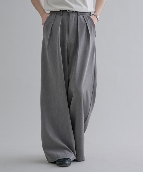 epnok（エプノック）の「2タックワイドバギースラックス（スラックス・メンズ・グレー/ブラック/ブラック系・SMALL/MEDIUM/LARGE）」の19枚目の写真